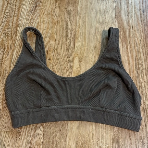 Commando Taupe Brown Ribbed Bralette Sz L - Picture 1 of 6